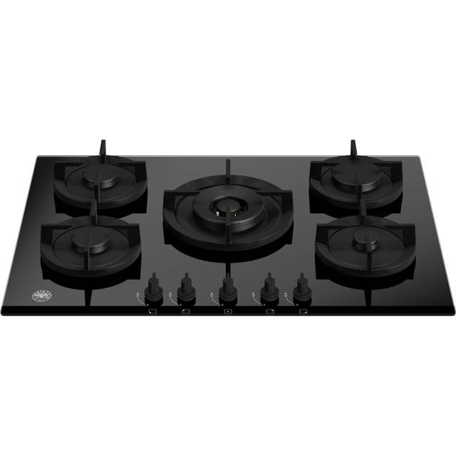 Bertazzoni P755CMODGNE Modern Series 75cm Gas on Glass hob with Wok Burner