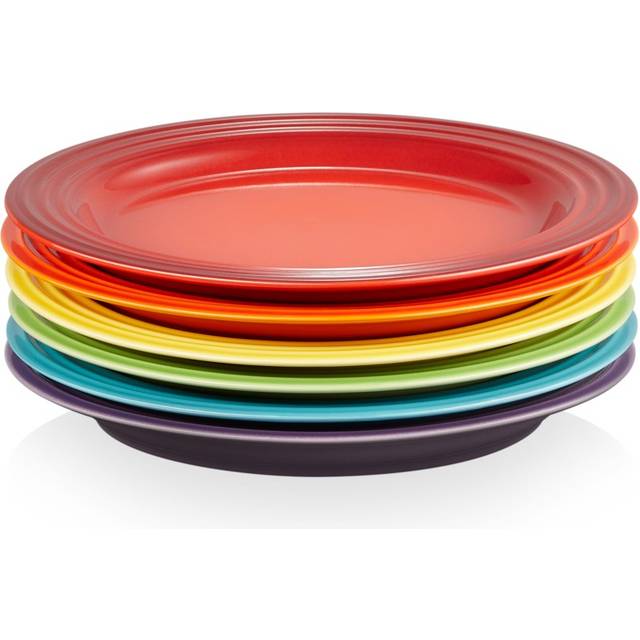 Rainbow Collection 22cm Stoneware Salad/Dessert Plate - Blue;Green;Red;Yellow;Orange;Purple (22cm W X 22cm W)