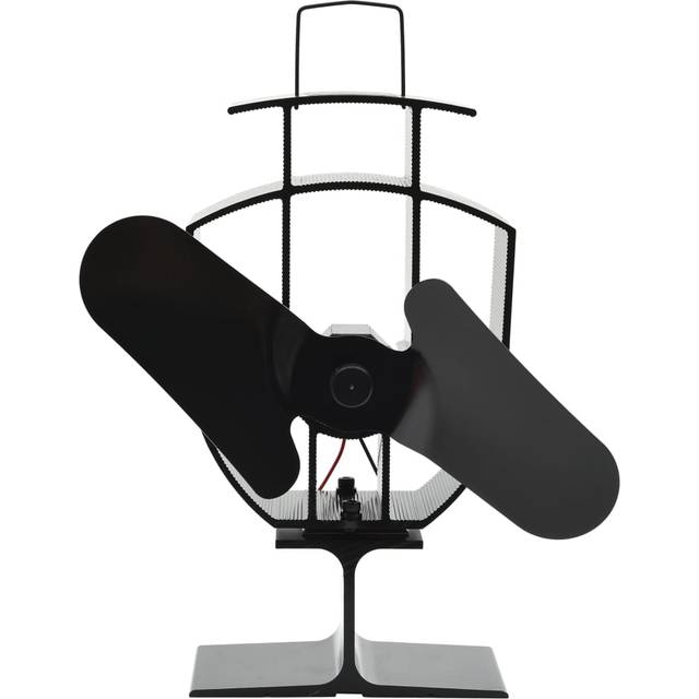 vidaXL Kaminfläkt 2 blad svart