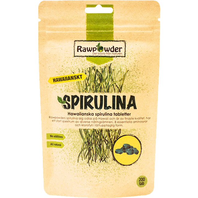 Spirulina Hawaii 200 tabletter - Rawpowder