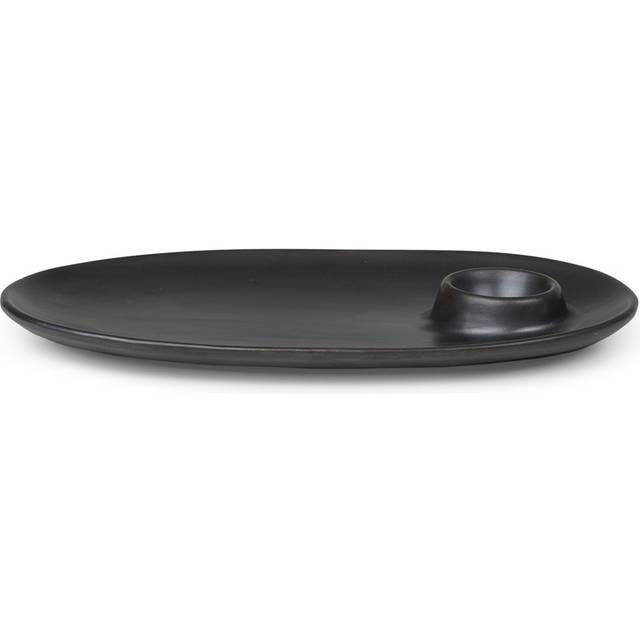Ferm Living Flow breakfast plate 14x23.5 cm black