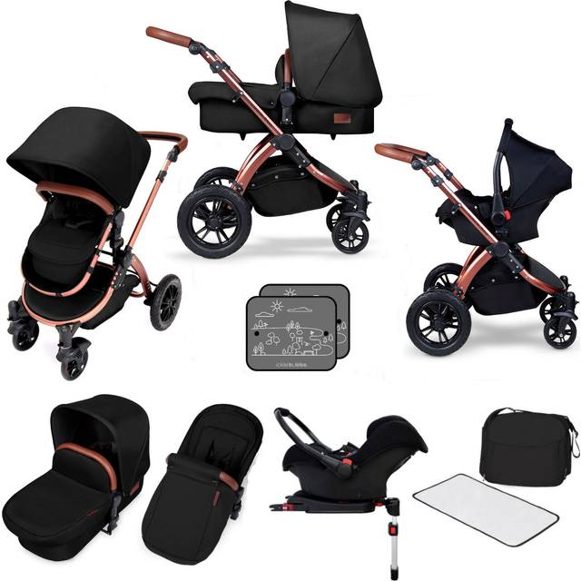 Ickle Bubba Stomp V3 Black Frame 3in1 Travel System-Graphite Grey