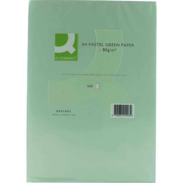 Q-Connect Green Coloured A4 Copier Paper 80gsm Ream Ref KF01093