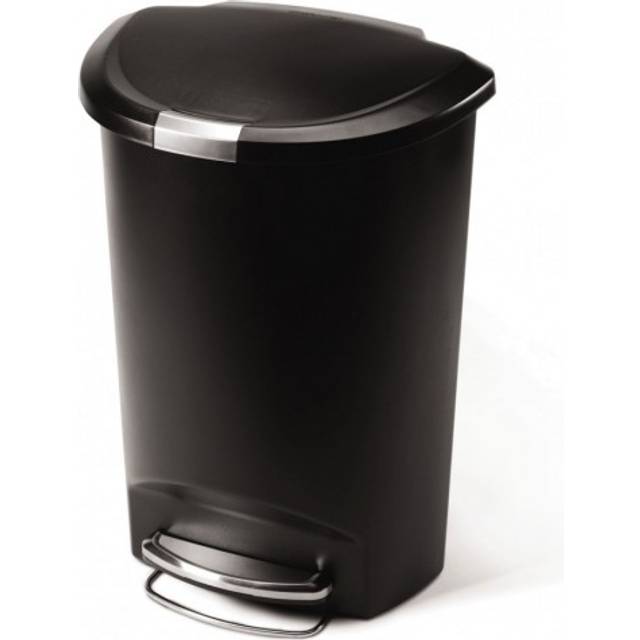Simplehuman 50L Plastic Semi-Round Pedal Bin - Black (50L)