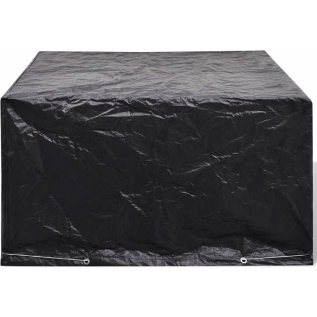 vidaXL Garden Furniture Cover 6 Person Poly Rattan Set 8 Eyelets 172 x 113cm - Black