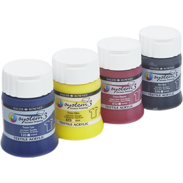 Daler-Rowney System3 Screen Printing Acrylic Colour - 250ml - (Black Cap)