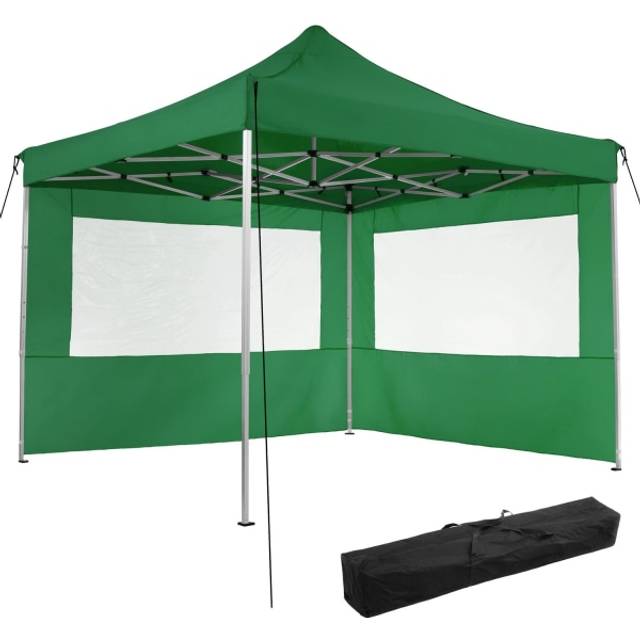 Gazebo Olivia - 3 x 3 m, with aluminium frame, 2 side panels, waterproof - white