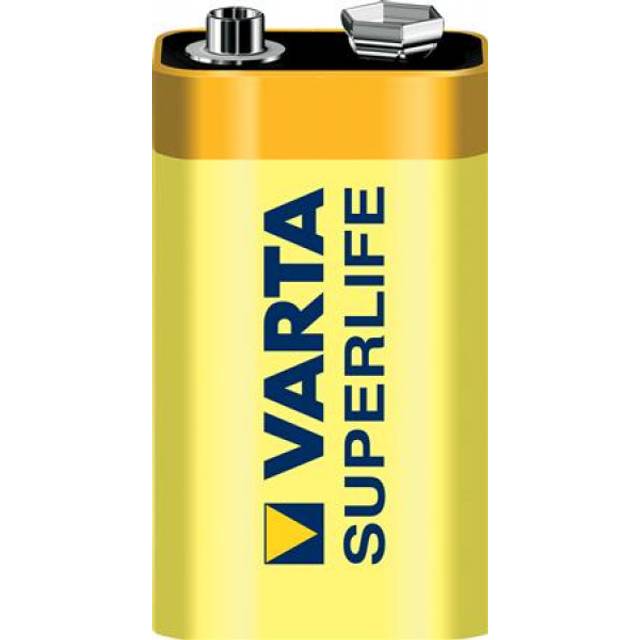Varta 6F22/9 V Block (2022) batteri, 1st. blister Zink- kol batteri, 9 V