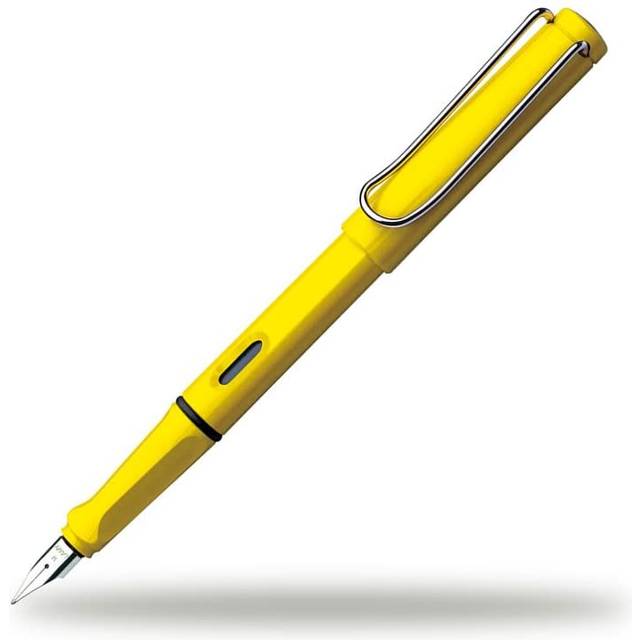 LAMY safari yellow - Fountain Pen with ergonomic grip & polished Left-Handed steel nib (LH) in size M - ideal for any Writing & Calligraphy - includin