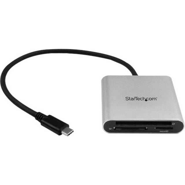 StarTech.com USB 3.0 Flash Memory Multi-Card Reader / Writer with USB-C - SD microSD and CompactFlash Card Reader w/ Integrated USB-C Cable - SD, microSD, MultiMedia