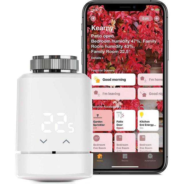 Eve Thermo -Smart Radiator Valve with LED Display, Automatic Temperature Control, no Bridge Required, Integrated Touch Controls, Bluetooth Low Energy