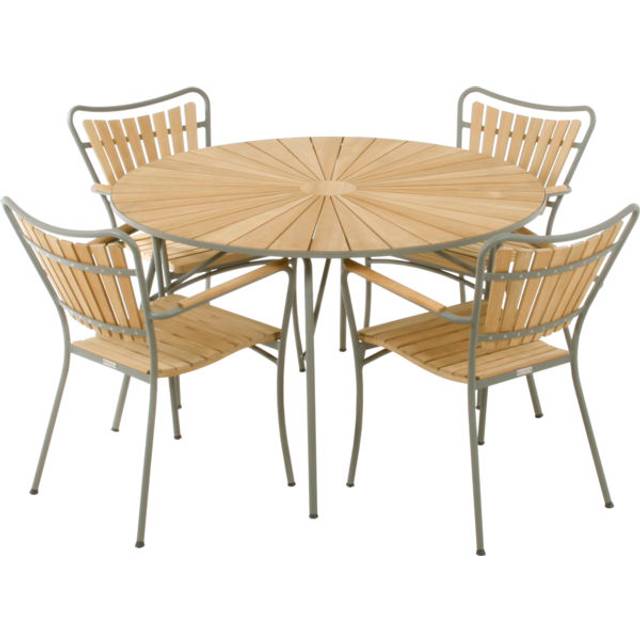 Marguerit trädgårdsbord/ø120cm + 4 stolar/Antracit