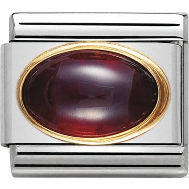 Nomination Classic Gold Oval Garnet Stone Sparkly Charms