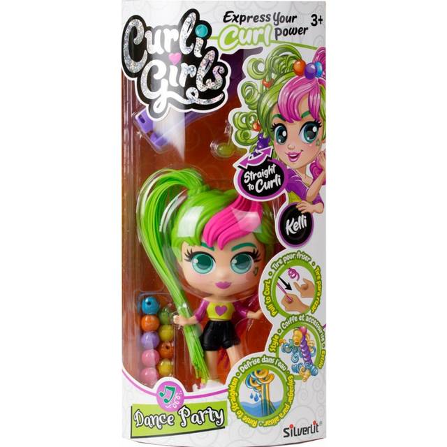 Curligirls Pop Teenage Play Doll Green & Red Magic Hair 14cm Toy - Kelli