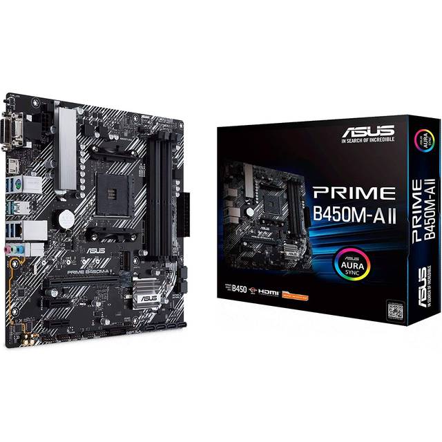 ASUS Prime B450M-A II 90MB15Z0-M0EAY0 Moderkort, Svart