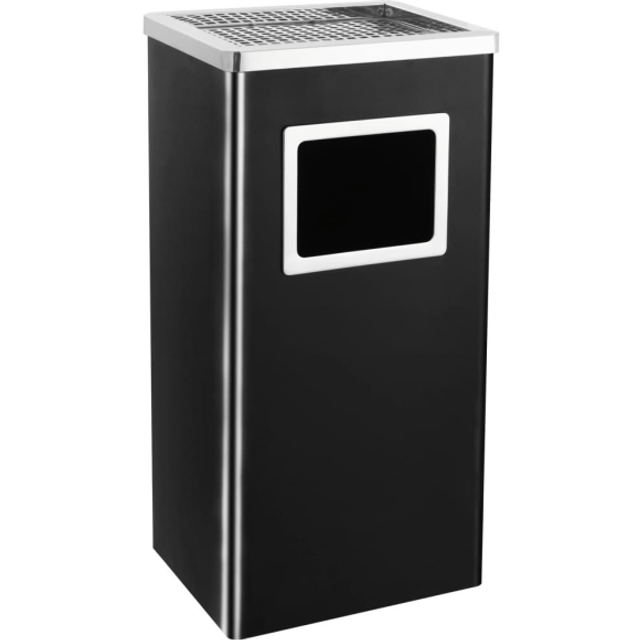 vidaXL Ashtray Dustbin Hotel 45 L Steel Black