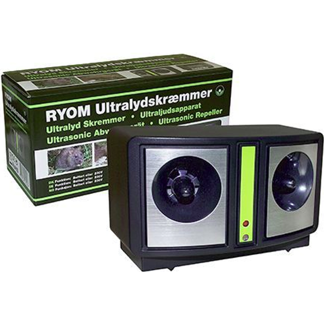Ryom Ultrasonisk avskrekkende middel mot mus, rotter og mår 200 m² -