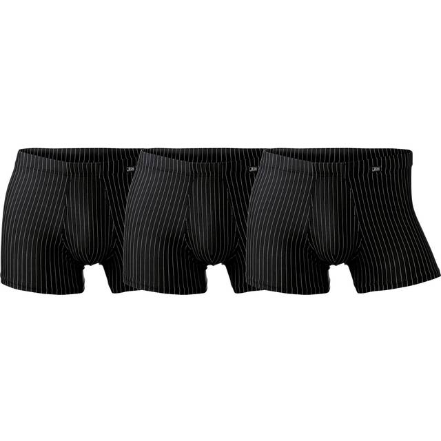 JBS 3-pak microfiber boxershorts/underbukser i sort med striber til herre