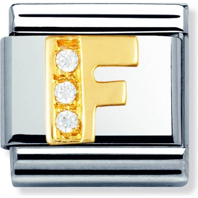 Composable Classic Letters Gold Cubic Zirconia F Link 030301/06