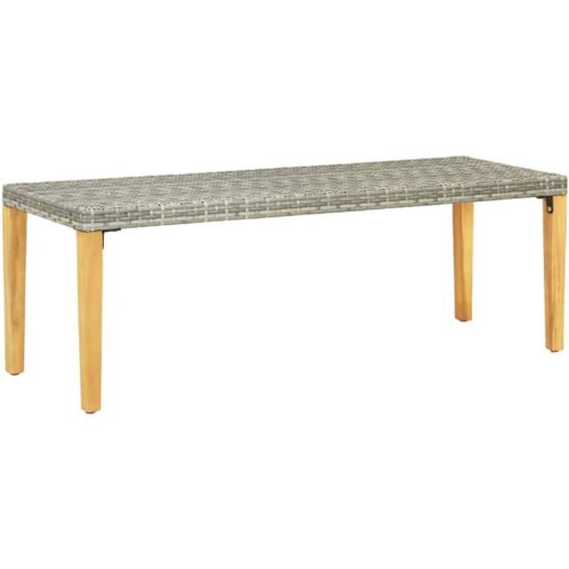 vidaXL Garden Bench 80 cm Poly Rattan Grey
