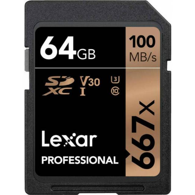 64GB Professional Lexar 800x SDXC UHS-I C10 U3 (V30) R120