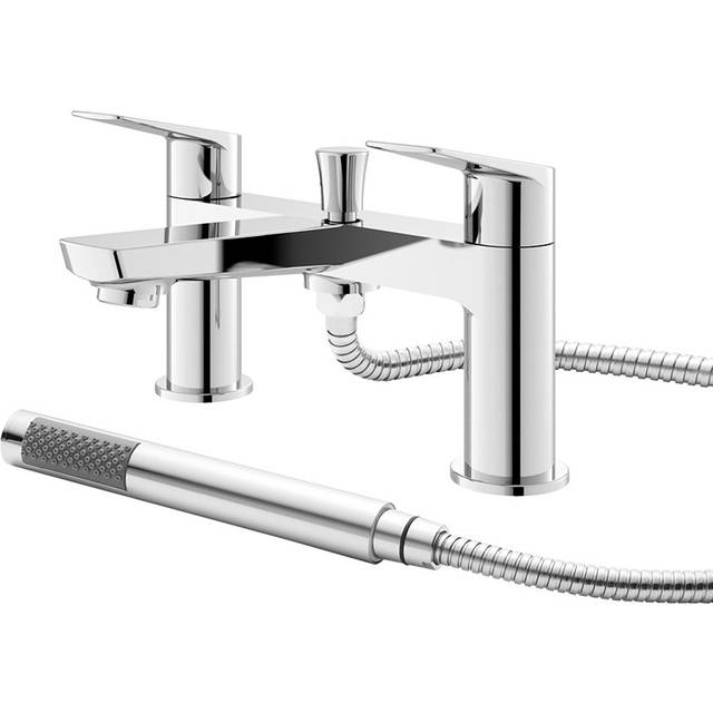Drift Bath Shower Mixer Tap Pillar Mounted - Chrome - Hudson Reed