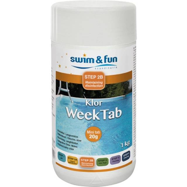 Swim &amp Fun Klor WeekTab långsamt upplösande klortabletter 20gr - 1 kg
