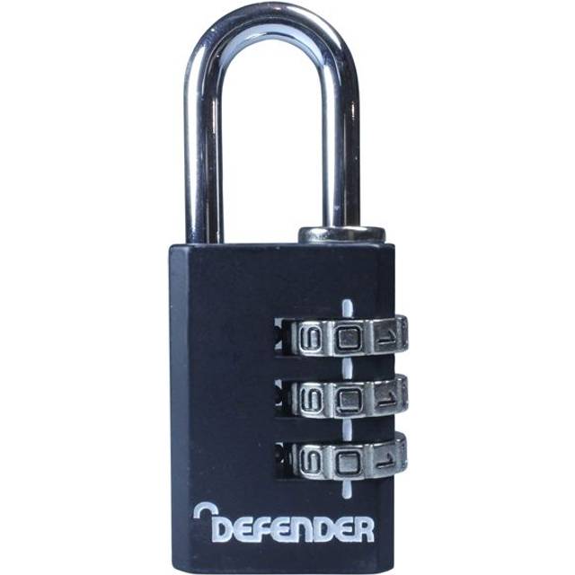 DEFENDER Black Die-Cast Combination Padlock 30mm DEFCOMBI30