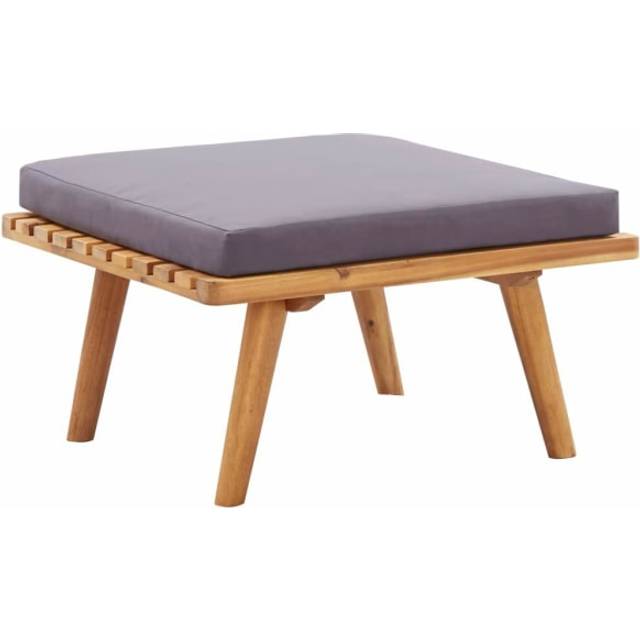 Fotpall för trädgården med dyna 60x60x29 cm massiv akacia