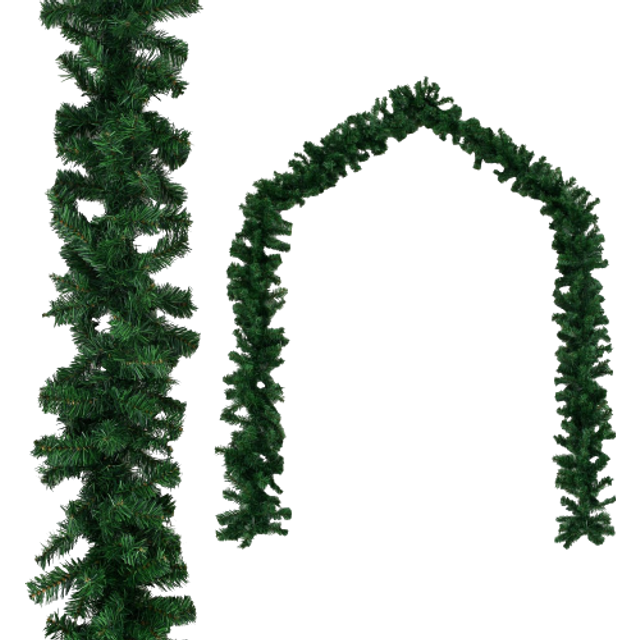 vidaXL Christmas Garlands 4 pcs Green 270 cm PVC