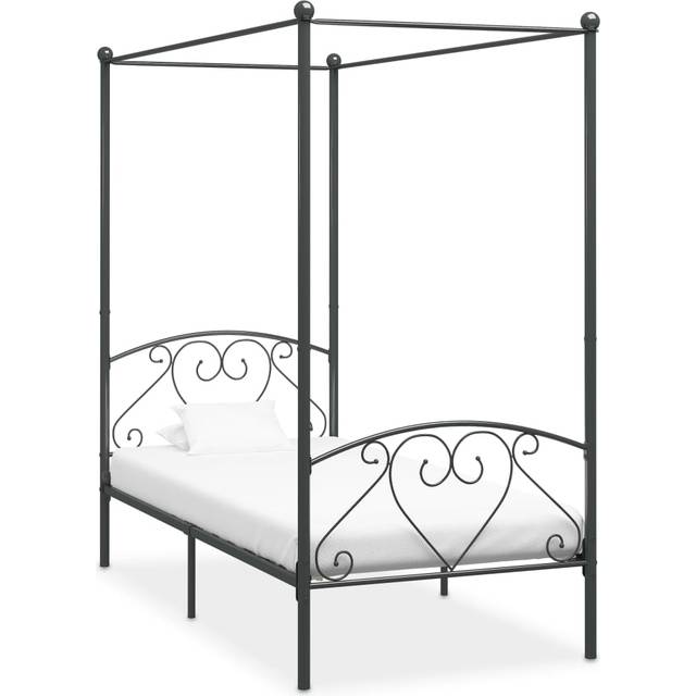 vidaXL 284442 Canopy Bed Frame without Mattress Grey Metal 120x200 cm