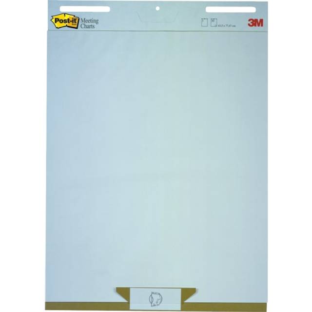 Post-it Super Sticky Flipchart Pad Plain Perforated 64 x 76 cm White 30 Sheets Pack of 2