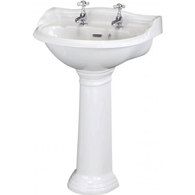Hudson Reed Chancery 500x380 2th White Basin &amp; Full Pedestal CRT00