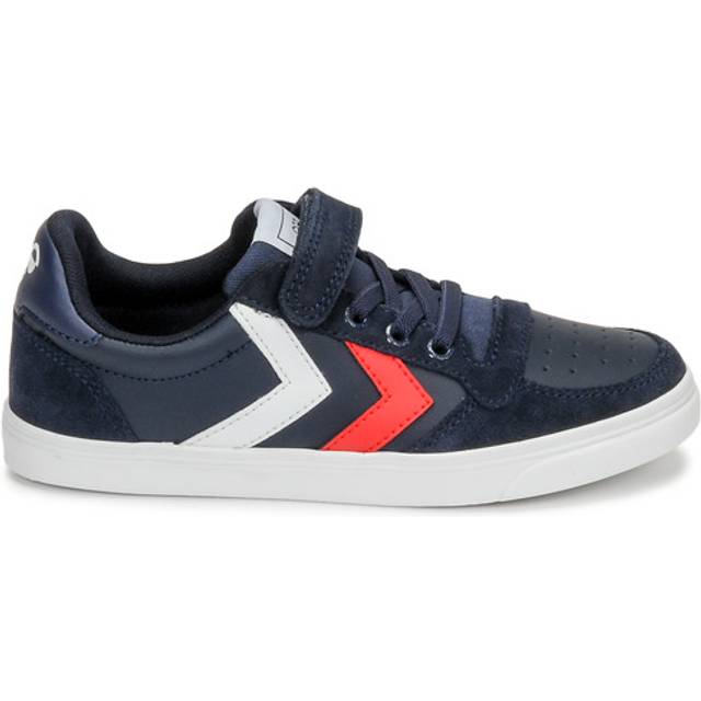Children's Trainers Hummel slimmer stadil leather low - Bleu