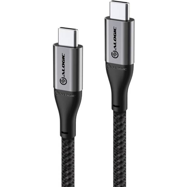 Alogic Super Ultra - USB-kabel - 24 pin USB-C (han) til 24 pin USB-C (han) - USB 2.0 - 5 A - 30 cm - sølv