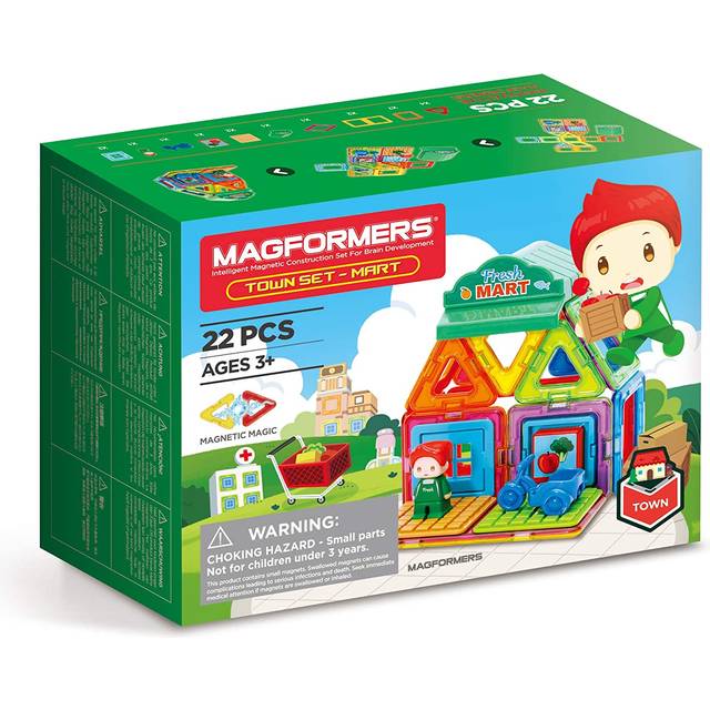 Magformers Town Set Shops Magnetic Construction Kit 22 Pieces - Mart