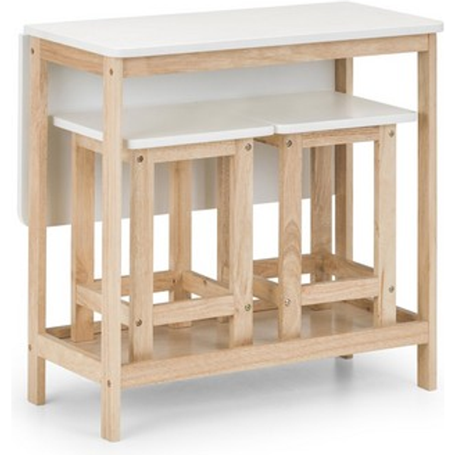 Julian Bowen Marlow 2 Seater Bar Set Ivory and Oak - Cream