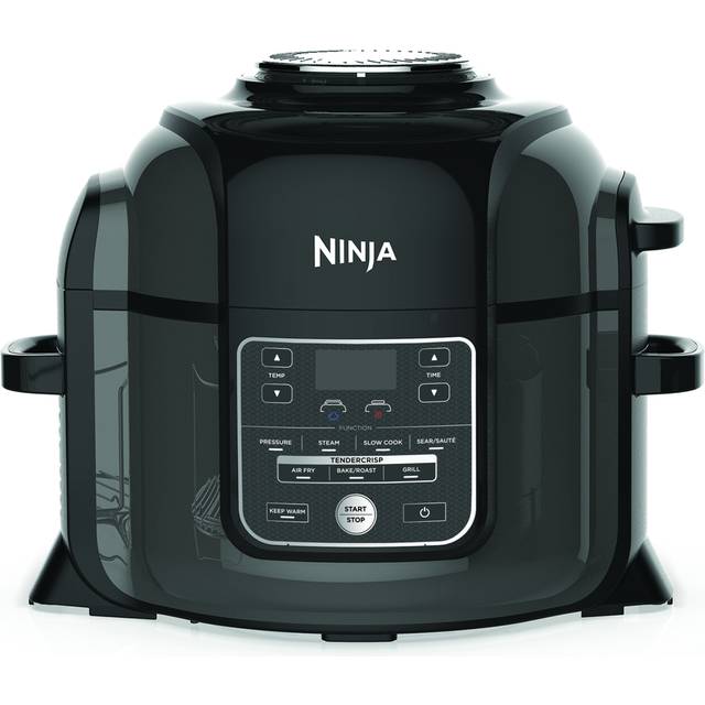 Ninja Foodi multikokare, 7-i-1, 6 l, 7 matlagningsfunktioner, tryckkoka, luftfritera, tryckkoka, grilla och mer, borstat stål & svart, OP300EU