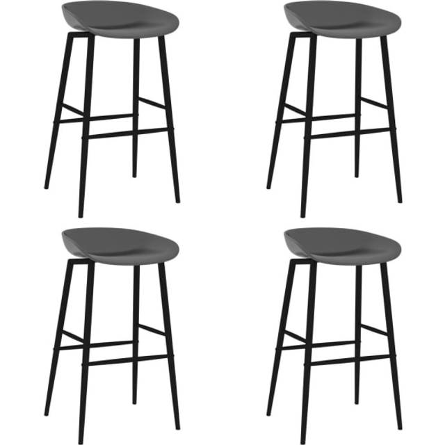 vidaXL Bar Chairs 4 pcs Black