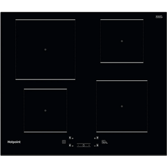 TQ4160SBF Black 60cm 4 Zone Induction Hob - Black Glass