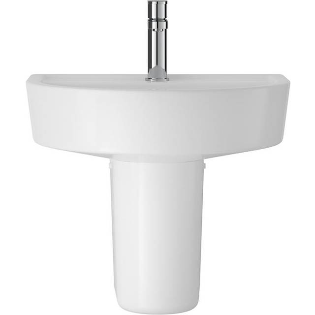 Hudson Reed Luna 420x380 1th White Basin &amp; Semi Pedestal CMA004
