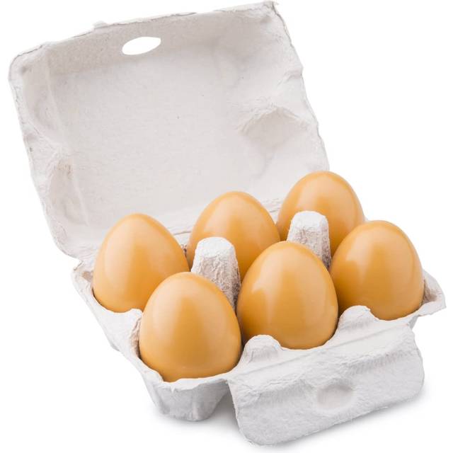 10596 Pretend Play Kids Six Wooden Eggs Cooking Simulation Educational Perception Toy for Preschool Age Toddlers Boys Girls Multi Color 6
