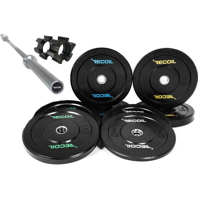 Skivstångsset 120kg Premium (Bumper Plates) - Recoil