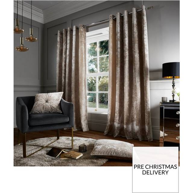 Crushed Velvet Eyelet Sheer Curtains - Blush (168 W x 183 D cm)