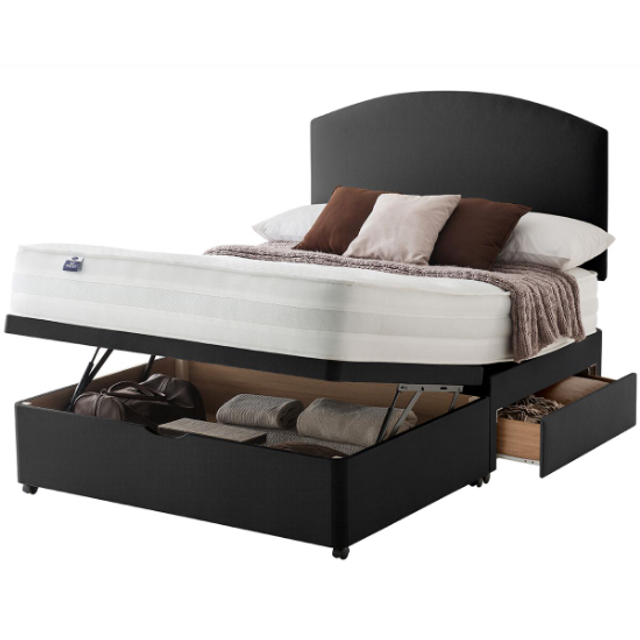 Silentnight Mirapocket 1200 180cm Non Storage Divan Set - Slate Grey No Headboard, Grey