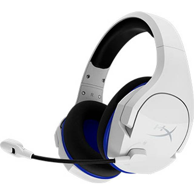 HyperX Cloud Stinger Core, trådlöst spelheadset, 2,4 GHz, kompatibelt med PS5, PS4 och PC, lätt, robust stålreglage, mikrofon med brusreducering, integrerad ljudstyrning, vit