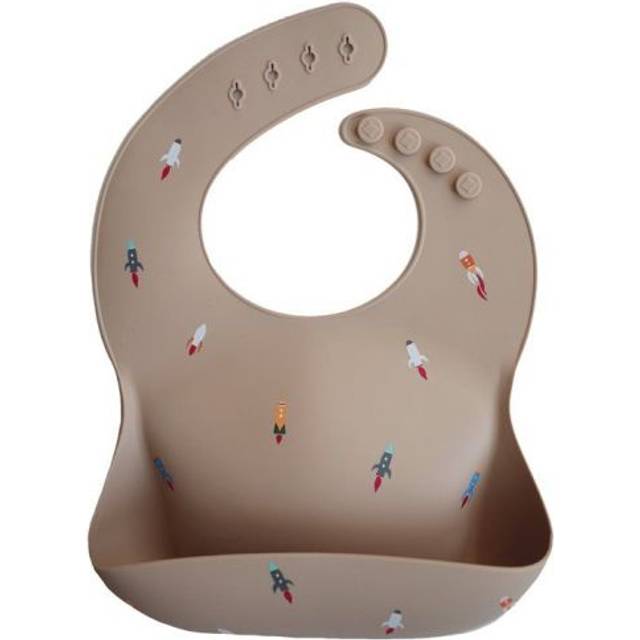 Mushie Silicone Pocket Bib (Rockets)