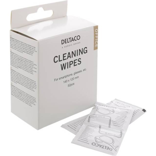 Deltaco Office Rengöringsdukar 52st - Smartphone/glasögon/kamera/speglar