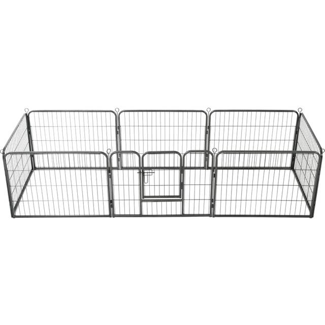 Hundhage 8 paneler stål 60x80 cm svart