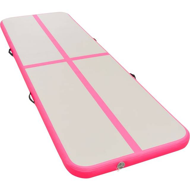 Uppblåsbar gymnastikmatta med pump 500x100x10 cm PVC grön
